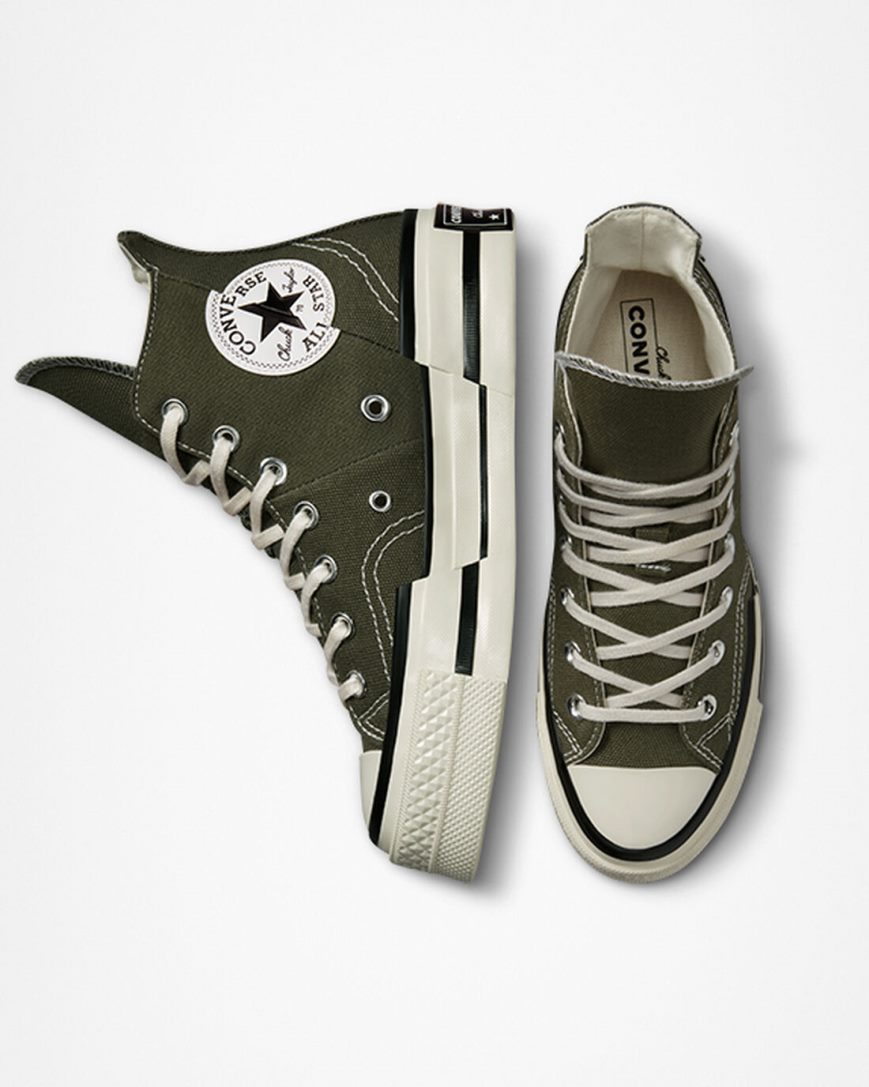 Women's Converse Chuck 70 Plus High Top Shoes Olive / Black | AU 5C038X
